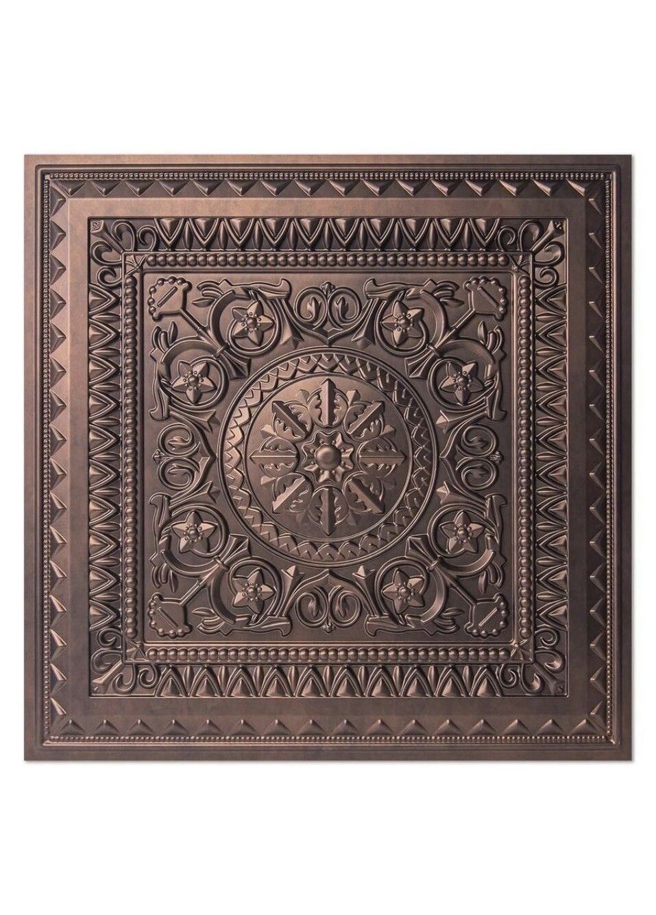 Art3d 24 x 24 in PVC Drop Ceiling Tiles Glue up Ceiling Tiles in Antique Copper